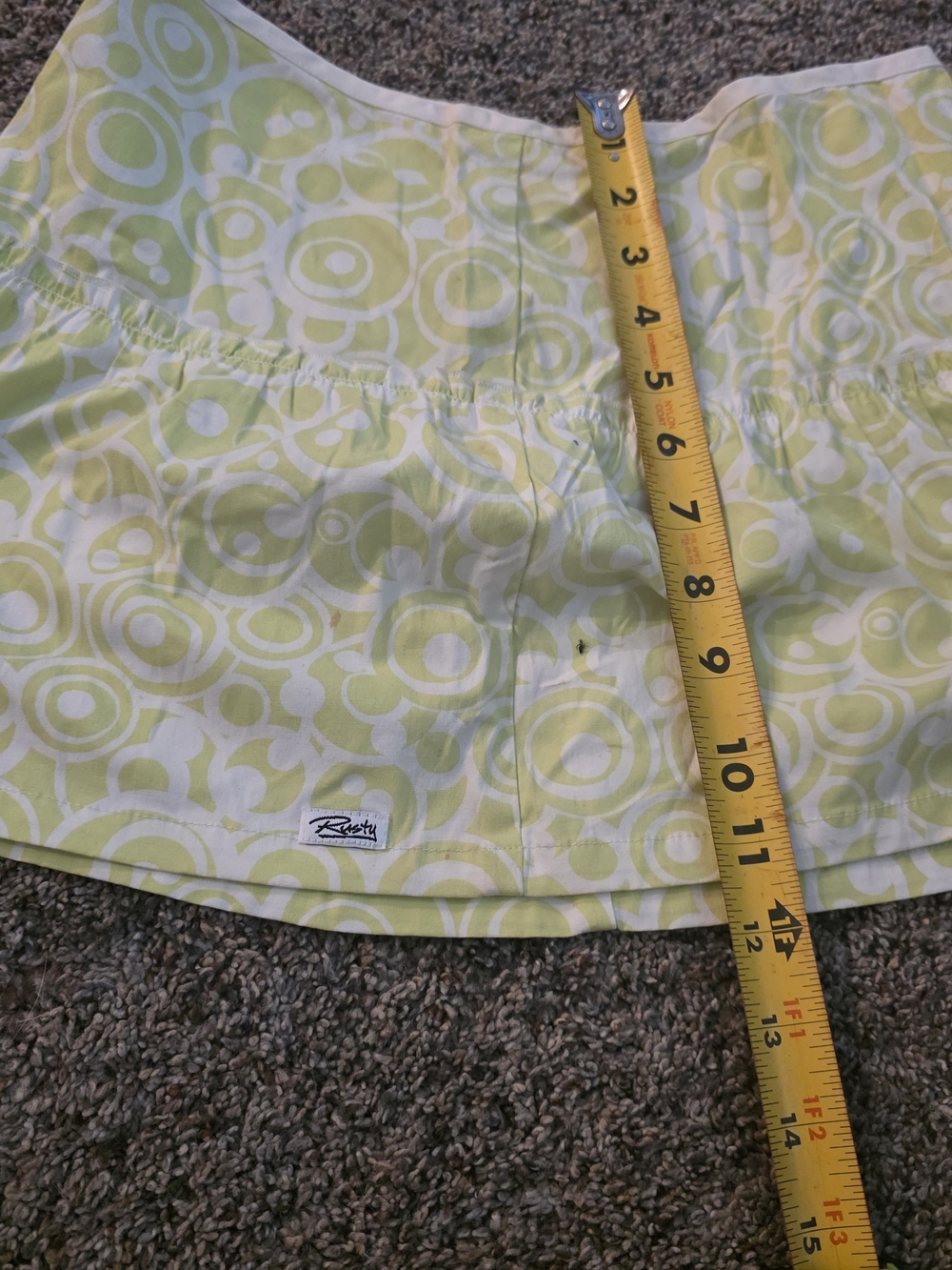 Rusty Kiwi Green Patterned Cotton Skirt